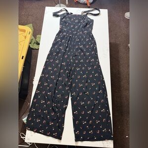Madewell Navy Floral Jumpsuit